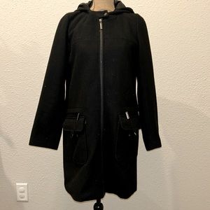 Vertigo Black Wool Pea Coat Sz Large